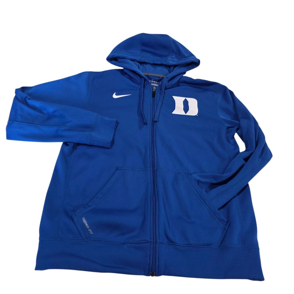 Nike Duke Blue Devils Therma-FIT Full Zip Hoodie Jacket M Blue Sports‎ School